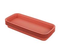 Toyvian 4pièces Plateau Rectangulaire Anti-Fuite Plastique pour Pots De Fleurs Saucer De Drainage pour Plantes Intérieur Et Extérieur Collection Eau Terre Brique Rouge