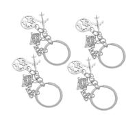 Toyvian 4pièces Porte-clés Avion Lot de Cadeaux Invités sur Thème de Voyage pour Remise de Diplômes Décoration de Sac à Dos et Clés Fait Main