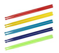 Toyvian 5 Paires Baguettes de Batterie Nylon Colorées Poignées Antidérapantes Pour Percussion Musique Danse Entraînement Groupes Adultes Rouge Jaune Bleu Vert