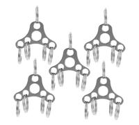 Toyvian 5 Pièces Acier Inoxydable avec Anneaux Porte Clés pour Stockage Sécurisé des Clés pour Activités de Plein Air et Organisation des