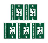 Toyvian 5 Pièces Autocollant de Sortie D'urgence Espagnol PVC Vert, | Résistant à L'humidité Rayures, Visibilité Claire, pour Murs et Surfaces Lisses, Écoles et Contextes Latins