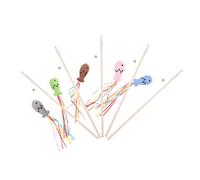 Toyvian 5 Pièces Bâtons Interactifs pour Chat de Amusants avec Pendants Colorés pour Instinct de Chasse Exercice de Votre Animal
