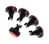 Toyvian 5 Pièces Bouton de Réinitialisation Rond Rouge pour Borne D'arcade avec Éclairage Brillant, Installation Facile en Plastique et Métal, pour Configurations D'arcade en Faible