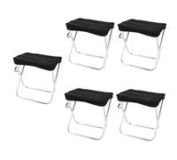 Toyvian 5 Pièces Chaise De Camping Adulte Bancs Dehors Pli Pique- Portable Facilement Lumière Amorti Escamoter Rembourré Léger Compact Large S'asseoir Faible Piste Chiffon Noir