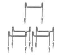 Toyvian 5 pièces Crochets Porte Inox Patère Double Rangement Sans Perçage Suspendre Manteaux Chapeaux Sacs Cuisine Salle Bain Chambre