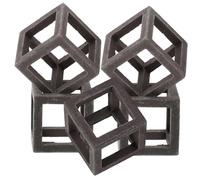 Toyvian 5 pièces Décor Aquarium Pot Céramique Carré Habitat Cachette Poisson Crevette Ornement Durable pour Aquarium et Bassin