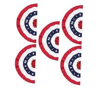 Toyvian 5 pièces Fanion Drapeau Américain Plissé Décoration Patriotique pour Festival Usa Bannière Éventail Facile à Suspendre pour Intérieur et Extérieur
