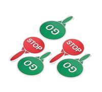 Toyvian 5 Pièces Lot de Panneaux Stop Rouge et Vert Signalisation Routière Ludique pour Garçon Fille Éducation Sécurité Classe et Maison Jeux de Rôle pour Apprentissage Collaboratif