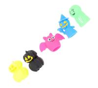 Toyvian 5 Pièces Marionnettes à Doigts Halloween Sorcière et Chauve-Souris TPR Souple Jouets Mignons pour Adultes et Garçon Fille Accessoires de Conte et Fête