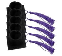 Toyvian 5 Pièces Mini Bouchons de Bouteille de Vin Forme Chapeau de Doctorat avec Pompon Décoration Festive pour Bouteille de Bière et Vin pour Fêtes de Remise de Diplômes