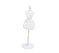 Toyvian 5 Pièces Mini Figurines Mini Meubles Maison Décorations pour La Maison Poupée Mannequin Stand Poupée Robe Formes pour La Couture Bébé Robe Forme Blanc Présentoir Tissu Support