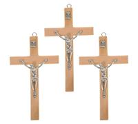 Toyvian 5 Pièces Pendentif Crucifix en Bois Léger et Compact Alliage de Zinc, Décoration Murale Religieuse Classique comme Présent de Baptême Occasions Chrétiennes