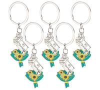 Toyvian 5 Pièces Porte-clés Bouquet de Fleurs Merci Enseignant Cadeau de Remerciement pour Professeur pour Remise de Diplôme Design Compact