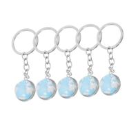 Toyvian 5 Pièces Porte Clés Globe Terrestre Créatif Anneaux de Clé pour Décoration et de Fête Accessoires pour Adultes