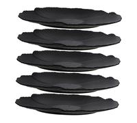 Toyvian 5 pièces Set de Assiettes Réutilisables PP Plateau de Service Portable pour Steak Pâtes Salades Buffet à Domicile et Restaurant Résistant et Élégant 5pcs Noir