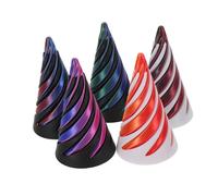 Toyvian 5 pièces Spirale Cône Imprimé Lot de Pyramides Fidget Colorées pour Relaxation Coordination Main-œil et Stimulation Sensorielle Bureau et Voyage