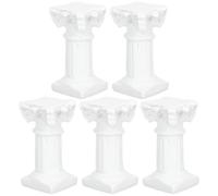 Toyvian 5 pièces Statue Colonne Romaine Résine Mini Pilier Décoratif Compact Sculpté Ornements Classiques et Support Bougie pour Maison et Micro-Paysage