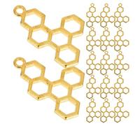 Toyvian 50 Breloques Nid D’Abeille Creuses en Alliage de Zinc Lot de 50 Pièces Pendentifs Légers pour Création de Bijoux Colliers Bracelets et Loisirs Créatifs Accessoires DIY pour