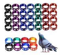 Toyvian 50 pièces Bague Jambe Oiseau Alliage Électrolytique Anneaux Identification Pigeons Poulets Colorés et Lisses pour Sécurité et Distinction Couleur Aléatoire Couleur Aléatoire