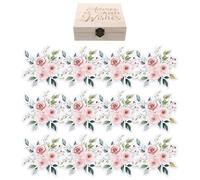 Toyvian 50 Pièces Boîte de Cartes de Conseils et Prédictions pour Shower, Jeu Interactif avec Cartes Double Face en Bois et Papier, Décoration Élégante pour Souhaits des Invités