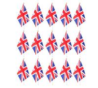 Toyvian 50 Pièces Drapeau Britannique Portatif, Union Jack Portatif, en Polyester Mât Abs, pour Patio et Célébration du 70e Anniversaire Reine