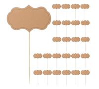 Toyvian 50 Pièces Étiquettes Alimentaires Kraft Marqueurs Fromage Buffet Vierges Drapeaux Cure-dents pour Mariage Fête Présentation Claire