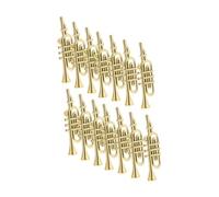 Toyvian 50 Pièces Mini Instruments de Musique Modèles Miniatures Dorés Ornements Trompette Violon pour Décoration Sapin de Noël Accessoires DIY Couronne et Fête