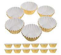 Toyvian 500 Caissettes Mini à Cupcakes en Aluminium Doré Résistantes à L’Huile Format Petit Moules à Pâtisserie pour Muffins et Gâteaux Adaptées aux Fêtes Anniversaires et Showers