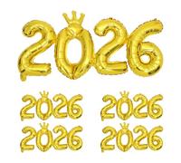 Toyvian 5ensembles Ballons Chiffre Aluminium Décorations pour Fête de Fin Études et Nouvel An Bannière et Toile de Fond