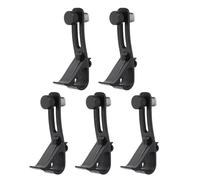 Toyvian 5pcs Clips de Microphone pour Batterie en Plastique et Alliage Noir, Fixation Antichoc Réglable, Support Pratique pour Musiciens Mobiles et Scène