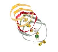 Toyvian 5Pièces Colliers pour Animaux de Compagnie Réglables avec Cloche et Design Colliers Sûrs pour Chiens et Assortiment de Motifs