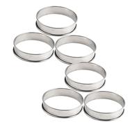 Toyvian 6 pièces Anneaux à Gâteau Acier Inoxydable Cercles Pâtisserie pour Mousse Cookies et Entremets Moules Réutilisables DIY Cuisine Maison