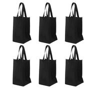 Toyvian 6 Pièces Bottle Wine Carrier Bag Reusable Non-Woven Fabric Beer Bottle Pouch with Handle and Base Board for Travel Wedding Picnic Camping