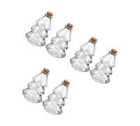 Toyvian 6 Pièces Bouteille à Souhaits en Verre D’Arbre de Noël 90 ML | Bouchon en Liège, Transparence Élevée, pour Messages, Décorations, Fêtes de Mariage et Activités Enfantines