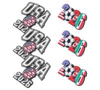Toyvian 6 Pièces Broche Coupe du Monde 2026 en Alliage Design Drapeau, Accessoire Polyvalent et Souvenir D'événement Distinctif pour Matchs de Football