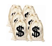 Toyvian 6 Pièces Cordon Signe d'argent Toile Fourre-Tout Décor Butin De Pirate Pièces De Jeu Signe De Transport avec Signe Sacs d'argent en