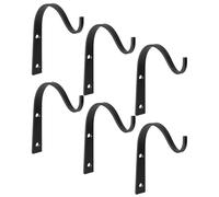 Toyvian 6 Pièces Crochet Mural Stabilité Renforcée Résistant la Rouille en Fer Noir pour Lanternes et Paniers Suspendus pour Décoration Murale Extérieure Élégante
