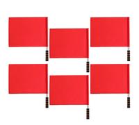 Toyvian 6 Pièces Drapeau de Signalisation Drapeau Conducteur de Course Rouge, Acier Inoxydable et Polyester, Poignée Confortable, Facile à Transporter, pour Compétitions D'athlétisme