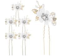 Toyvian 6 Pièces Épingle à Cheveux de Mariée en U avec Décoration en Métal et Tissu, Accessoire Élégant Facile à Utiliser pour Femmes Lors D'anniversaires ou Rendez-vous
