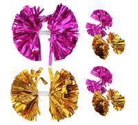 Toyvian 6 Pièces Fleur à Main de Pom-Pom Girl Brillante Poignée | PET et Plastique, Prise Stable et Format Moyen, pour Équipes de Danse et Rassemblements Scolaires