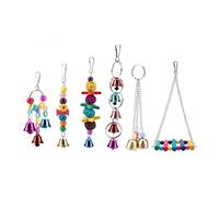 Toyvian 6 Pièces Jouets pour Perroquets Ensemble de Jouets à Mordre Grimper avec Cloche pour Oiseaux Colorés et Amusants