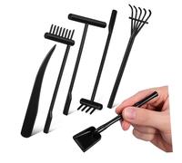 Toyvian 6 pièces Kit Mini Râteaux Zen pour Jardin de Sable Outils Plastiques Légers pour Méditation et Décoration de Bureau Compact pour Création de Motifs sur Plateau Sableux