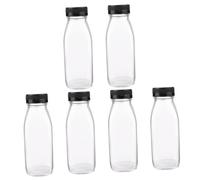 Toyvian 6 pièces Lot Bouteilles Verre Réutilisables avec Bouchons Colorés Aléatoires Bouteilles pour Jus Lait Yaourt et Boissons Stockage Sûr et Étanche Couleur Couleur Aléatoire