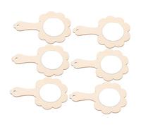 Toyvian 6 pièces Lot de Mini Miroirs Bois Inachevés pour Garçon Fille Accessoires DIY Créatifs Petits Miroirs à Main Légers et Personnalisables pour Loisirs Manuels