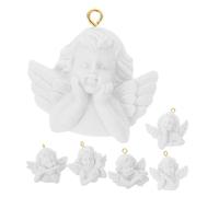 Toyvian 6 pièces Lot de Pendentifs Ange Résine Dorée pour Création de Bijoux DIY Miniatures Baroques Ailes Décorations Multifonctions pour Bracelets Colliers et Porte-clés