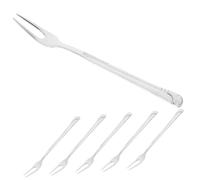 Toyvian 6 pièces Lot de Petites Fourchettes Acier Inoxydable pour Fruits et Desserts Réutilisables et Faciles à Nettoyer Service Pratique pour Apéritifs et Goûters