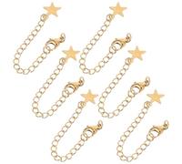 Toyvian 6 pièces Lot de Rallonges de Chaîne Inoxydable avec Fermoirs Mousqueton Finition Électrolytique Dorée Brillante Extensions Ajustables pour Colliers et Bracelets Accessoires Bijoux