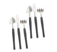 Toyvian 6 Pièces Pelle à Plantation de Fleurs en Pot de Jardin pour Mini râteau pour Jardinage Outil pour ameublir Sol Outil de Plantation Acier Inoxydable Noir