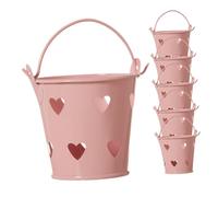 Toyvian 6 pièces Petit Seau Métal Décoratif avec Poignées Mini Seaux de Rangement pour Bonbons Snacks et Petits Objets pour Fêtes et Décoration de Bureau