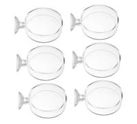 Toyvian 6 Pièces Plateau d'alimentation Mangeoire Aquarium Réservoir Poisson Acrylique Transparent